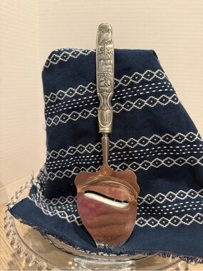 HS Kongetinn Pewter Bergen Norway Souvenir Cheese Slicer/Knife